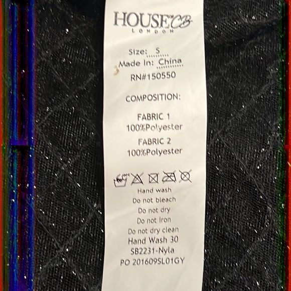 NWT House of CB Black Crystal Fishnet Maxi Dress - Picture 11 of 13